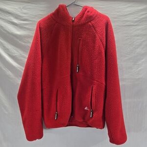 Ice Cream BILLIONAIRE BOYS CLUB Men's Large Red Fleece Zip Up Hoodie Jacket